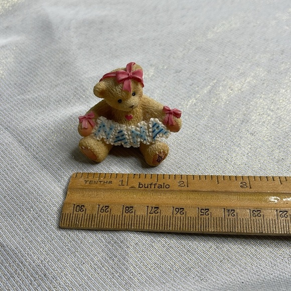 Vintage Nana Cherished Teddies Miniature Figurine Pink Blue Banner 1998 Enesco - Picture 8 of 8